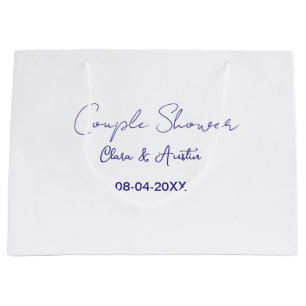 Paar Dusche Name Datum lila trendy einfach minim Große Geschenktüte
