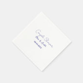 Paar Dusche Name Datum lila trendy einfach minim Serviette (Ecke)