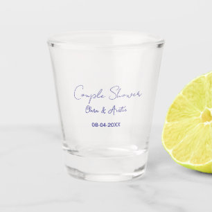 Paar Dusche Name Datum lila trendy einfache Minim Schnapsglas