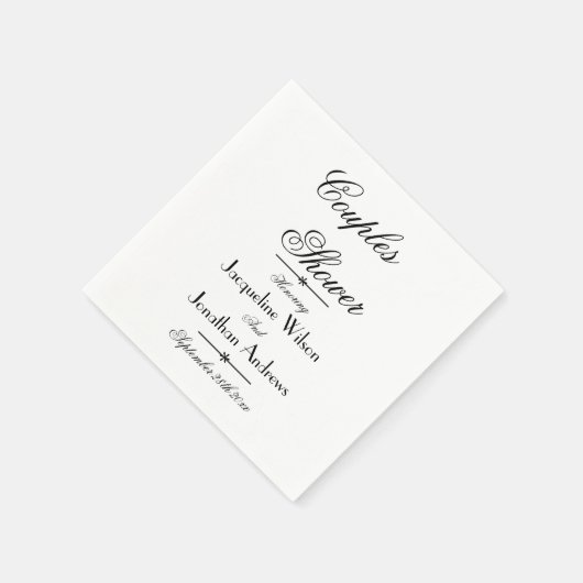Paar Dusche Party Elegantes Skript Weißbuch Serviette (Ecke)