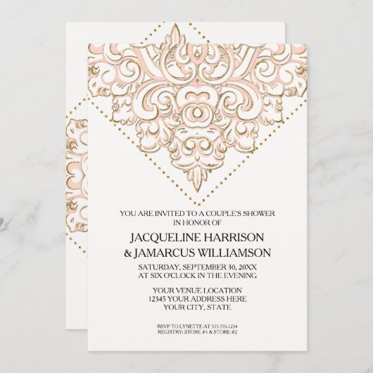 Paar Dusche rustikale Holzpappe Spitzentechnologie Einladung (Vorne/Hinten)