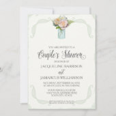 Paar Dusche rustikale Holzpappe Spitzentechnologie Einladung (Vorderseite)