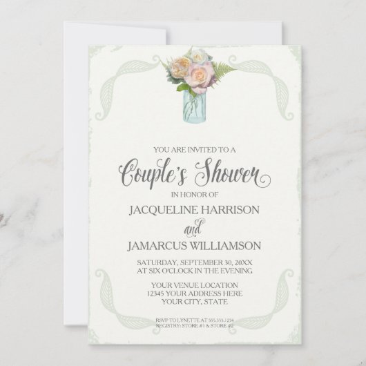 Paar Dusche rustikale Holzpappe Spitzentechnologie Einladung (Vorderseite)