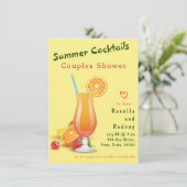 Paar Dusche Sommercocktails Einladung (Stehend Vorderseite)