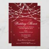 Paar Dusche Sparkling String Red Einladung (Vorne/Hinten)