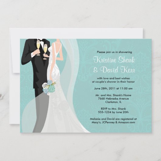 Paar-Dusche - Version 1 Einladung (Vorderseite)