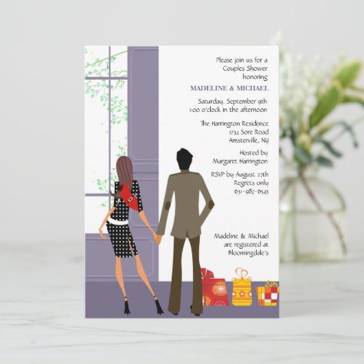 Paar-Duschen-Einladung Einladung (Stehend Vorderseite)