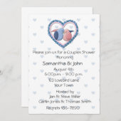 Paar-Duschen-Liebe-Vögel Einladung (Vorne/Hinten)