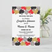 Paar-Duschen-Verlobungs-Las- Vegaskasino-Party Einladung (Stehend Vorderseite)