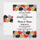 Paar-Duschen-Verlobungs-Las- Vegaskasino-Party Einladung (Vorne/Hinten)