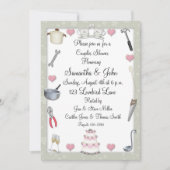 Paar Duschkabine Grün Einladung (Vorderseite)