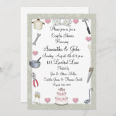 Paar Duschkabine Grün Einladung (Vorne/Hinten)