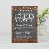 Paar Duschkabine Saitenleuchten laden ein Einladung (Stehend Vorderseite)