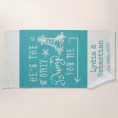 Paar-Ehefrau-Ehemann-niedliche zusammenpassende Strandtuch (Vorderseite)