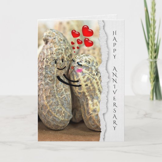 Paar Erdnüsse zum Hochzeitstag Karte (Vorderseite)