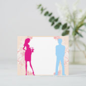Paar erwartet Baby Postkarte (Stehend Vorderseite)