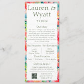 Paar Fakten Tropical Wedding Program & Menu Programm (Vorderseite)