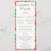 Paar Fakten Tropical Wedding Program & Menu Programm (Rückseite)