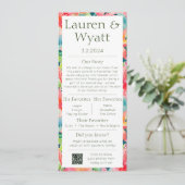 Paar Fakten Tropical Wedding Program & Menu Programm (Stehend Vorderseite)