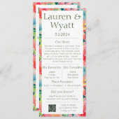 Paar Fakten Tropical Wedding Program & Menu Programm (Vorne/Hinten)