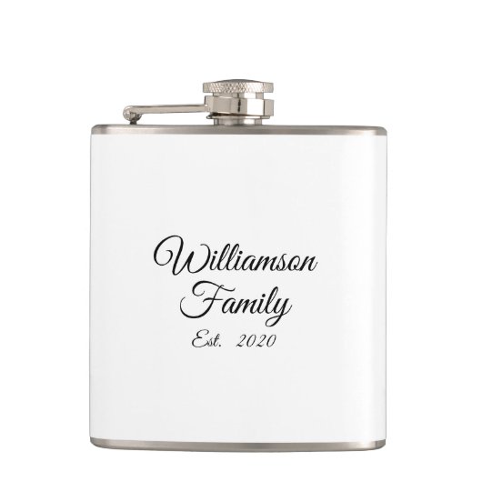 Paar, Familienname, Jahr, Unternehmen anpassen Flachmann (Vorderseite)