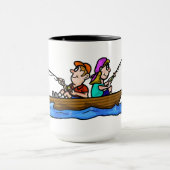 Paar-Fischen in der Boots-Tasse fertigen Namen Tasse (Zentrum)