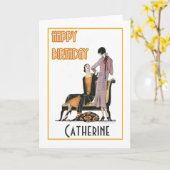 Paar Flappers Geburtstagskarte Karte (Gelbe Blume)