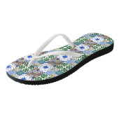 Paar Flip Flops Portugiesische Fliesen Badesandalen (Schrägansicht)