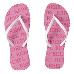 Paar Flip Flops - REBEL Rosa und Weiß Badesandalen