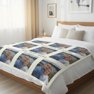 Paar-Foto-Collage Beige-Fleece-Decke Fleecedecke
