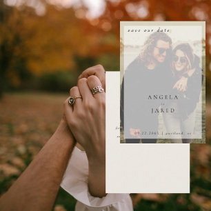 Paar Foto Creme Hochzeit Termin merken Save The Date