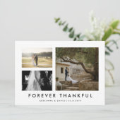 Paar-Foto, das für immer dankbares Minmalist Dankeskarte (Stehend Vorderseite)