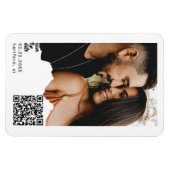 Paar-Foto-QR-Code-Hochzeitsankündigung Magnet (Horizontal)