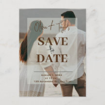 Paar Foto transparente Save the Date Karte
