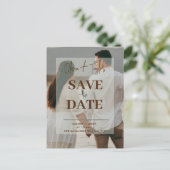 Paar Foto transparente Save the Date Karte (Stehend Vorderseite)