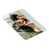 Paar Foto Türkis Save-the-Date Magnet (Rechte Seite)