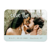 Paar Foto Türkis Save-the-Date Magnet (Horizontal)