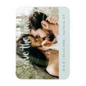 Paar Foto Türkis Save-the-Date Magnet (Vertikal)