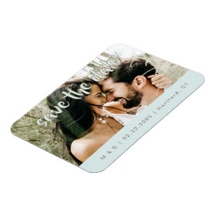 Paar Foto Türkis Save-the-Date Magnet
