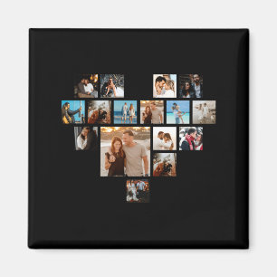 Paar-Geschenk Valentinstag Herz Foto Collage T Magnet