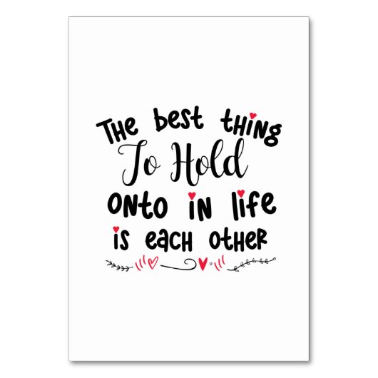 Paar Geschenke das Beste, was zu halten Tischnummer (Vorderseite)