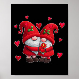 Paar Gnome Valentinstag Herzen Kostüm Gnom Poster