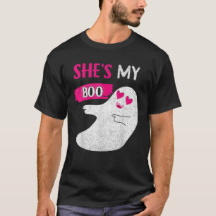 Paar Halloween Sie ist mein Boo passendes süßes Ge T-Shirt