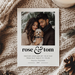 Paar Haustier Urlaub Herz Foto Feiertagskarte