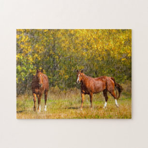 Paar Herbstpferde Puzzle