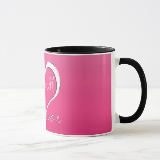 Paar-Herz-Initialen-Monogramm Tasse (Rechts)