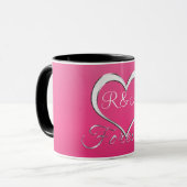Paar-Herz-Initialen-Monogramm Tasse (Vorderseite Links)