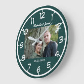 Paar-Hochzeits-Jahrestags-modernes Foto Große Wanduhr (Winkel)