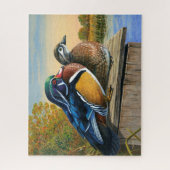 Paar Holzenten auf Nistkasten-Malerei, Vs 2 Puzzle (Vertikal)