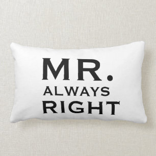 Paar-homosexueller Herr Always Right Pillowcases Lendenkissen